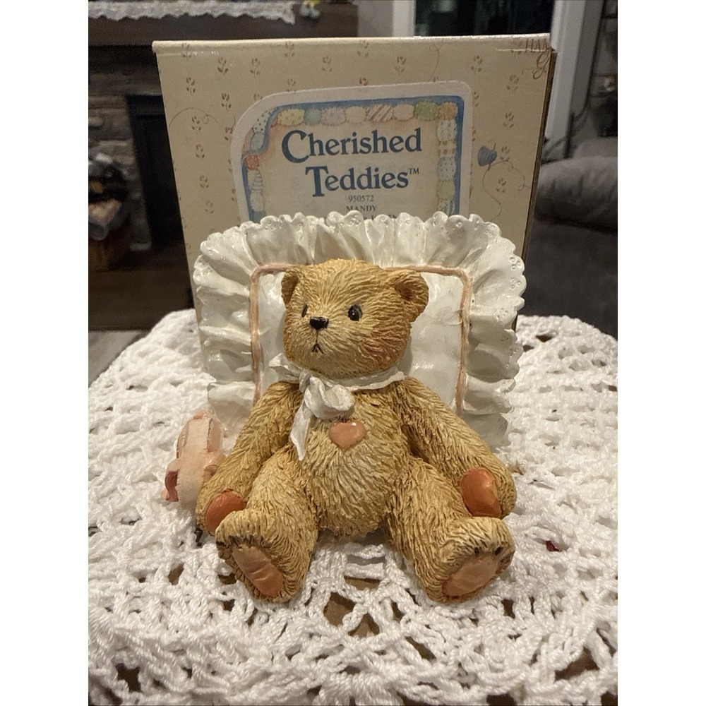 Cherished Teddies Mandy I Love You Just The Way You Are Bear On Pillow Figurine
